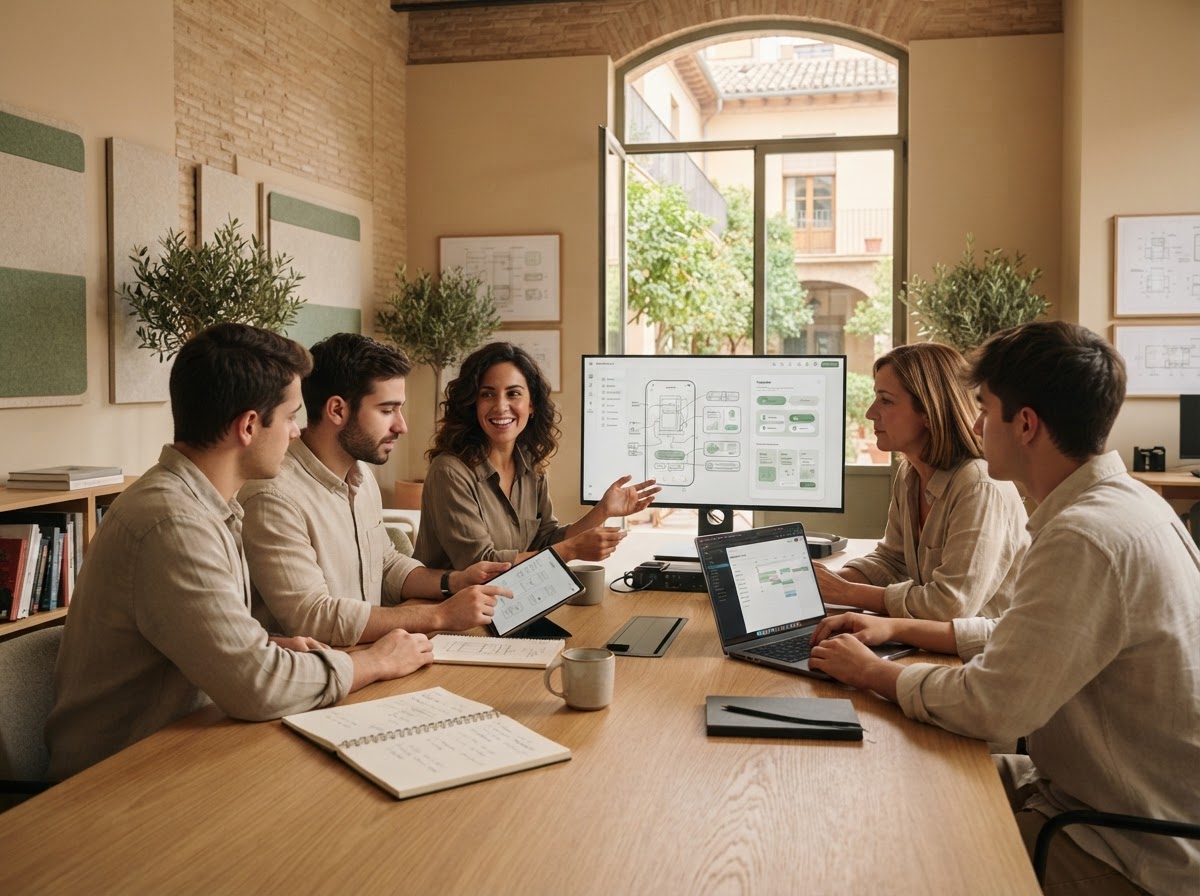Equipo de Zyqorvanel trabajando en el desarrollo de modelos de análisis de datos financieros